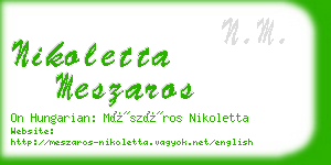nikoletta meszaros business card
